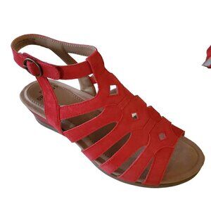 Earth Origins Pippa Red Suede Sandals, Woman's Red Sandals NIB